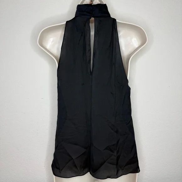 New Ralph Lauren black label Silk black top halter neck rufle sleeveless - Picture 3 of 10